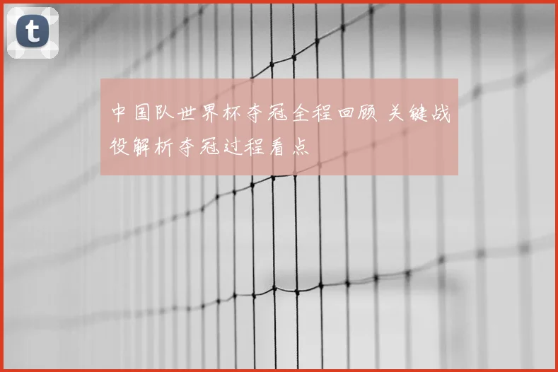 中国队世界杯夺冠全程回顾 关键战役解析夺冠过程看点